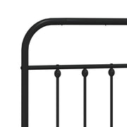 Metal Bed Frame without Mattress with Headboard Black 183x213cm