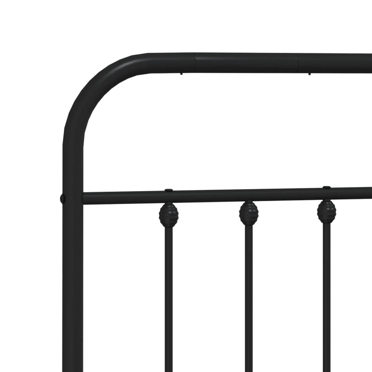 Metal Bed Frame without Mattress with Headboard Black 183x213cm