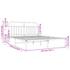 Metal Bed Frame without Mattress with Headboard Black 183x213cm