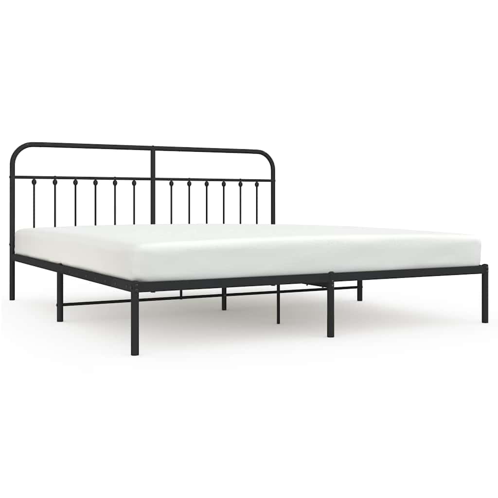 Bed Frame | Black | Steel | 193x203 cm | Bed Frame | Rectangular
