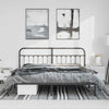 Metal Bed Frame without Mattress with Headboard Black 193x203cm