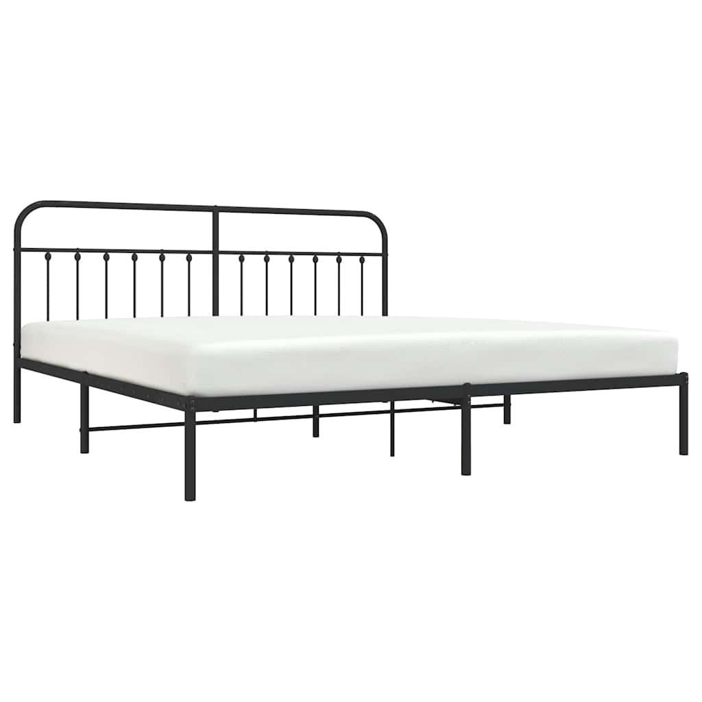 Bed Frame | Black | Steel | 193x203 cm | Bed Frame | Rectangular