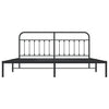 Metal Bed Frame without Mattress with Headboard Black 193x203cm