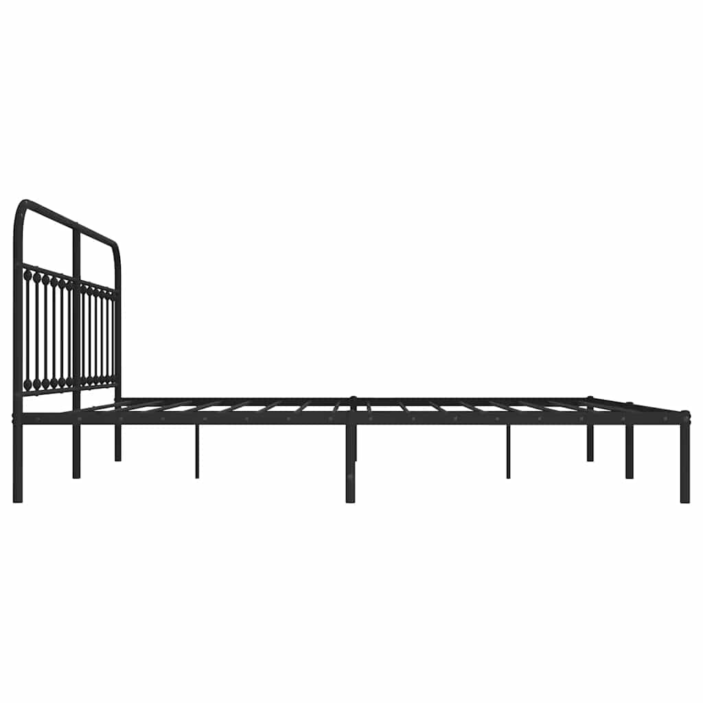 Bed Frame | Black | Steel | 193x203 cm | Bed Frame | Rectangular