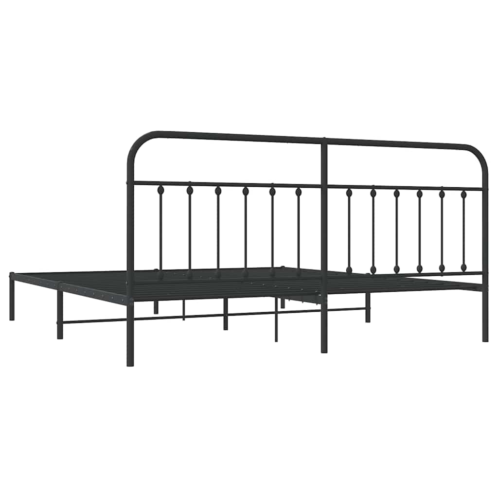 Bed Frame | Black | Steel | 193x203 cm | Bed Frame | Rectangular