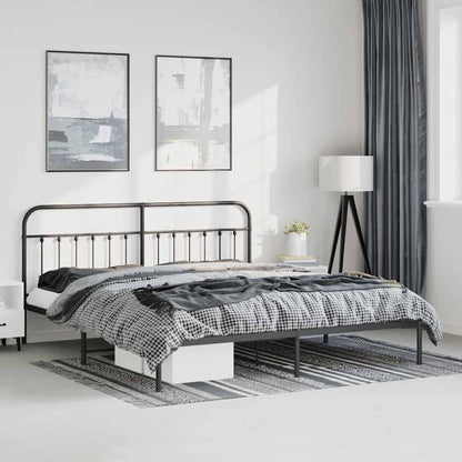 Bed Frame | Black | Steel | 193x203 cm | Bed Frame | Rectangular