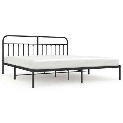 Bed Frame | Black | Powder-Coated Steel | Double | Industrial | Bed Frame