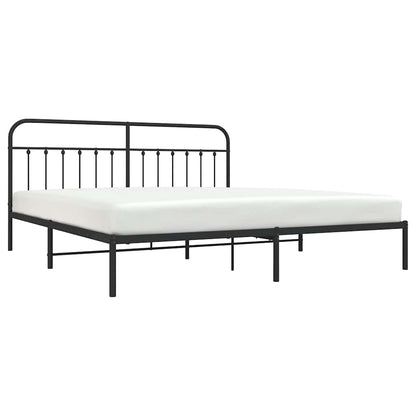 Bed Frame | Black | Powder-Coated Steel | Double | Industrial | Bed Frame