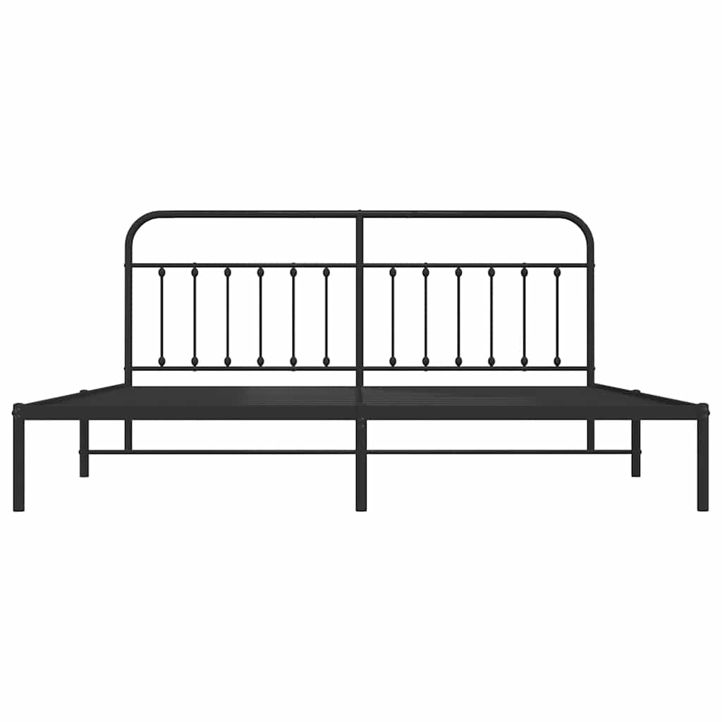 Bed Frame | Black | Powder-Coated Steel | Double | Industrial | Bed Frame