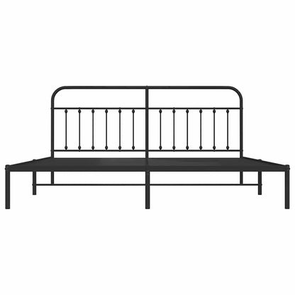 Bed Frame | Black | Powder-Coated Steel | Double | Industrial | Bed Frame