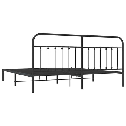 Bed Frame | Black | Powder-Coated Steel | Double | Industrial | Bed Frame