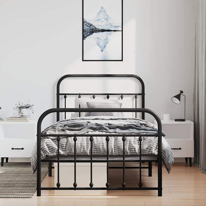 Bed Frame | Black | Powder-Coated Steel | Single | Bed Frame