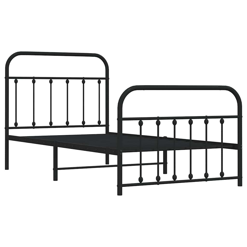 Bed Frame | Black | Powder-Coated Steel | Single | Bed Frame