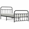 Metal Bed Frame without Mattress with Footboard Black 100x200cm