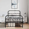 Metal Bed Frame without Mattress with Footboard Black 100x200cm