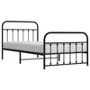 Metal Bed Frame without Mattress with Footboard Black 100x200cm