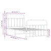 Metal Bed Frame without Mattress with Footboard Black 100x200cm