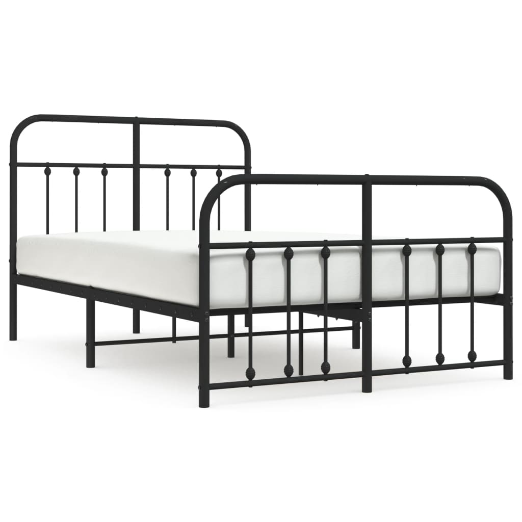 Bed Frame | Black | Powder-Coated Steel | Double | Bed Frame