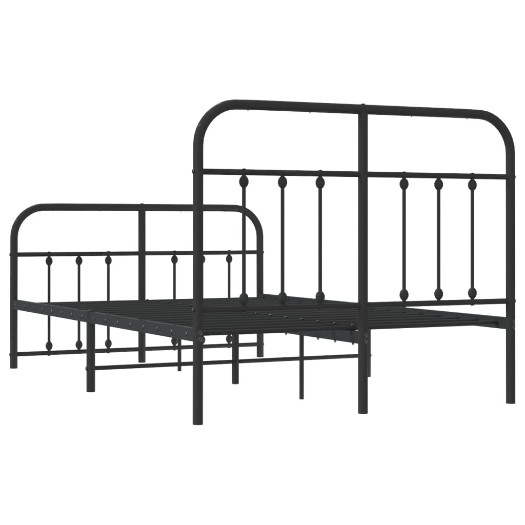 Bed Frame | Black | Powder-Coated Steel | Double | Bed Frame