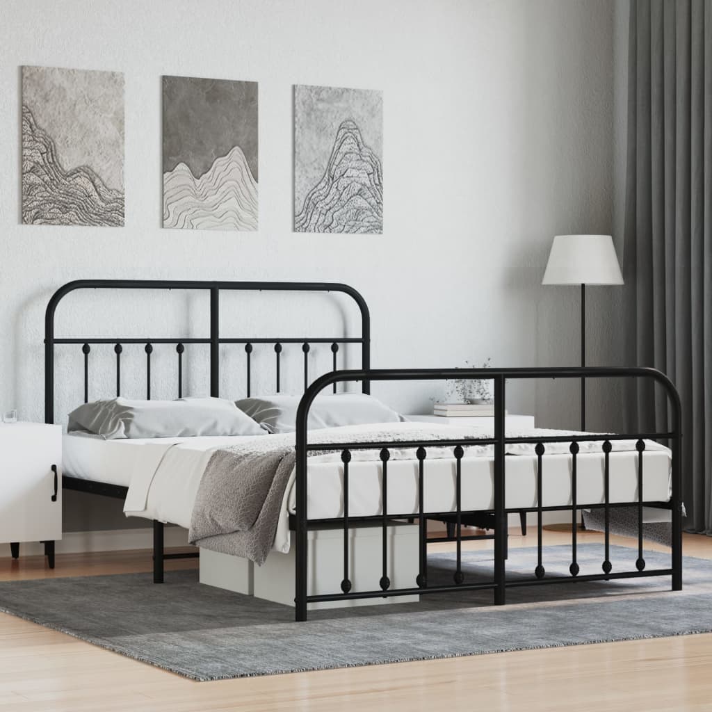 Bed Frame | Black | Bed Frame | Metal Bed Frame | Double Bed | Black Bed