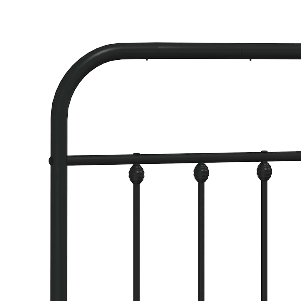 Bed Frame | Black | Powder-Coated Steel | 183x213 cm | Bed Frame
