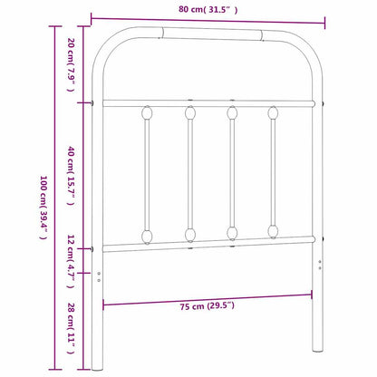 Metal Replace Headboard Black 75 cm
