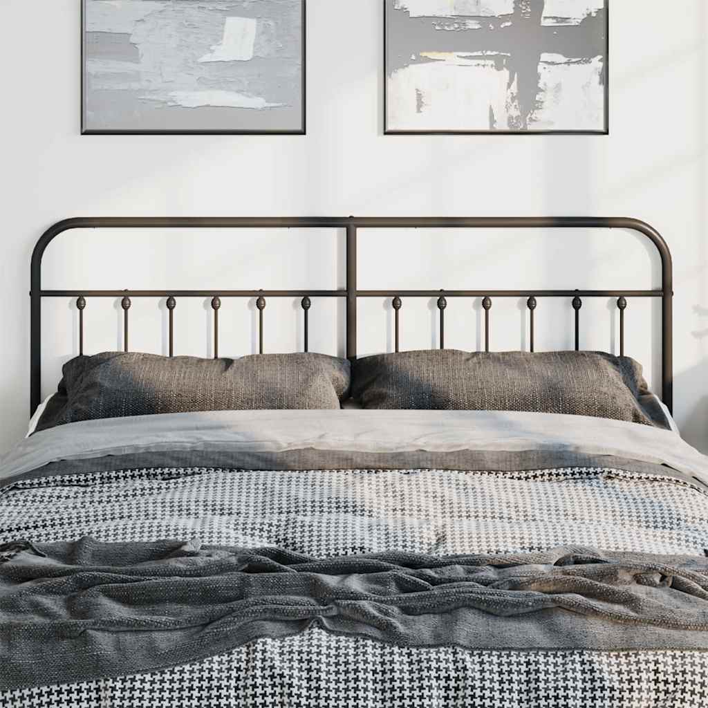 Headboard | Black | Powder-Coated Steel | Suitable for double beds