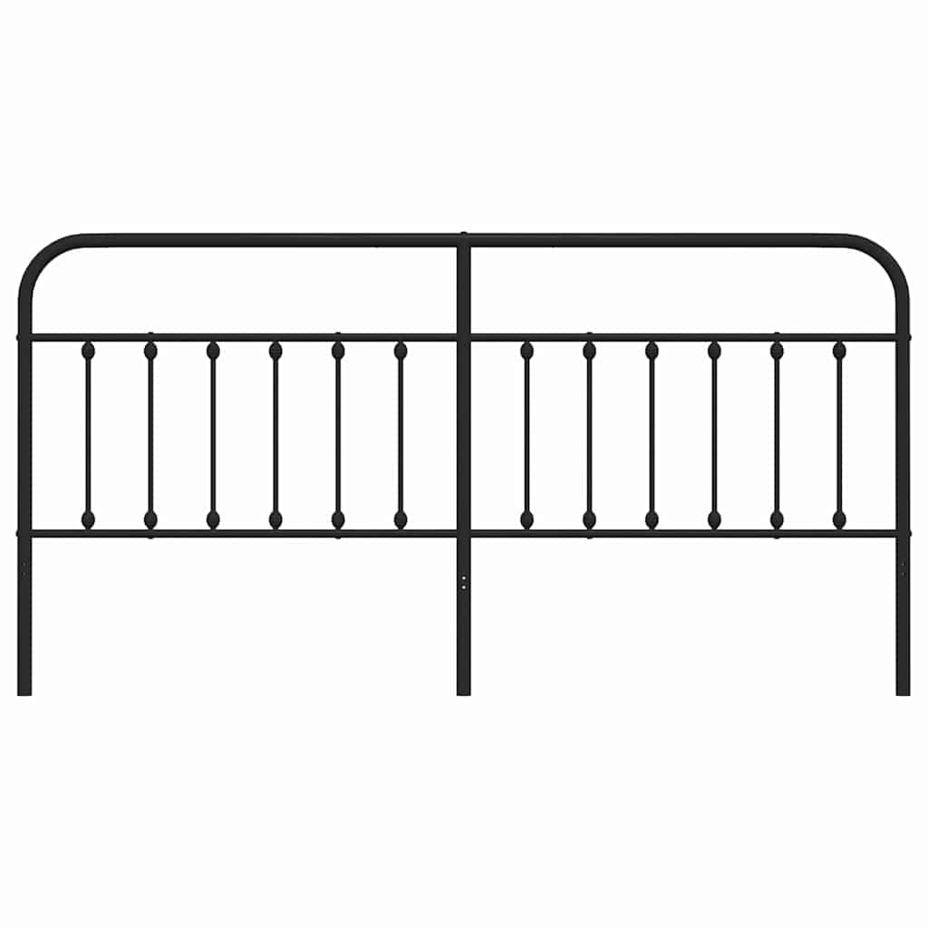 Headboard | Black | Powder-Coated Steel | Suitable for double beds