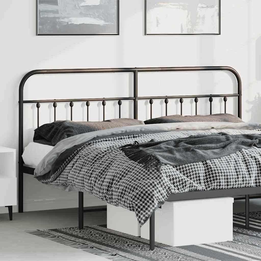 Headboard | Black | Powder-Coated Steel | Suitable for double beds