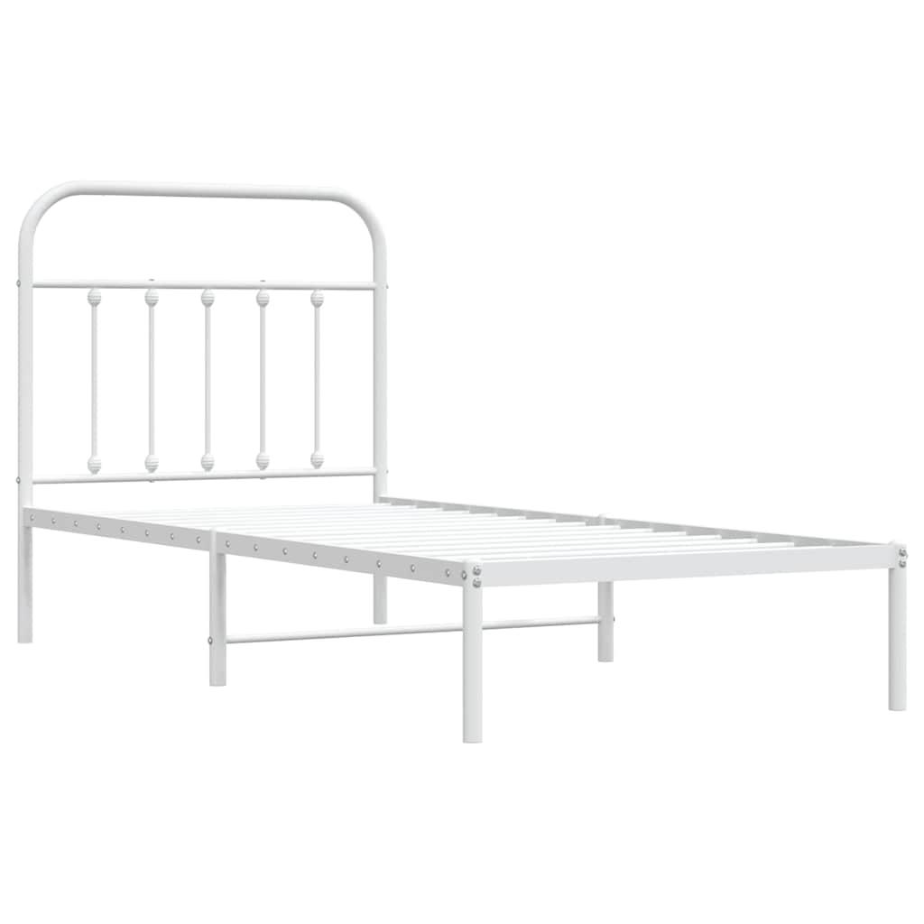 Bed Frame | White | Powder-coated steel | Single | Durable | Bed Frame