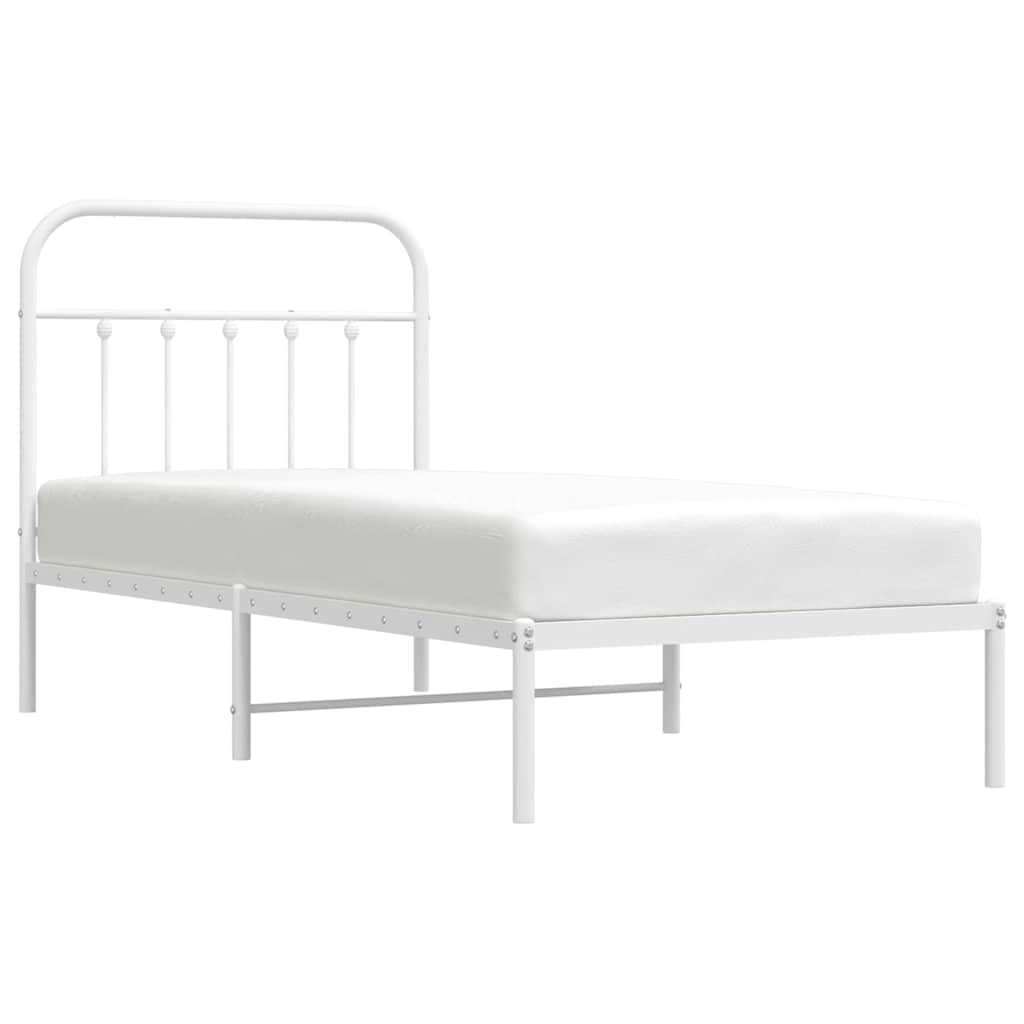 Bed Frame | White | Powder-coated steel | Single | Durable | Bed Frame