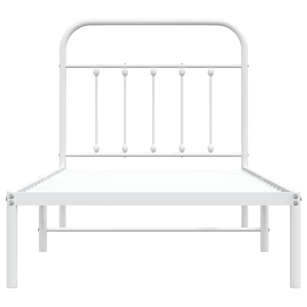 Bed Frame | White | Powder-coated steel | Single | Durable | Bed Frame
