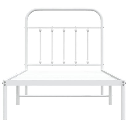 Bed Frame | White | Powder-coated steel | Single | Durable | Bed Frame