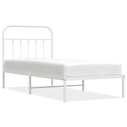 Bed Frame | White | Steel | Single | Bed Frame | Rectangular | Industrial