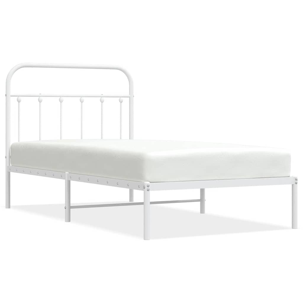 Bed Frame | White | Powder-Coated Steel | Single | Bed Frame