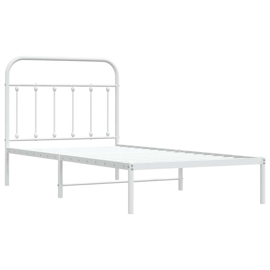 Bed Frame | White | Powder-Coated Steel | Single | Bed Frame