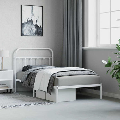 Bed Frame | White | Powder-Coated Steel | Single | Bed Frame