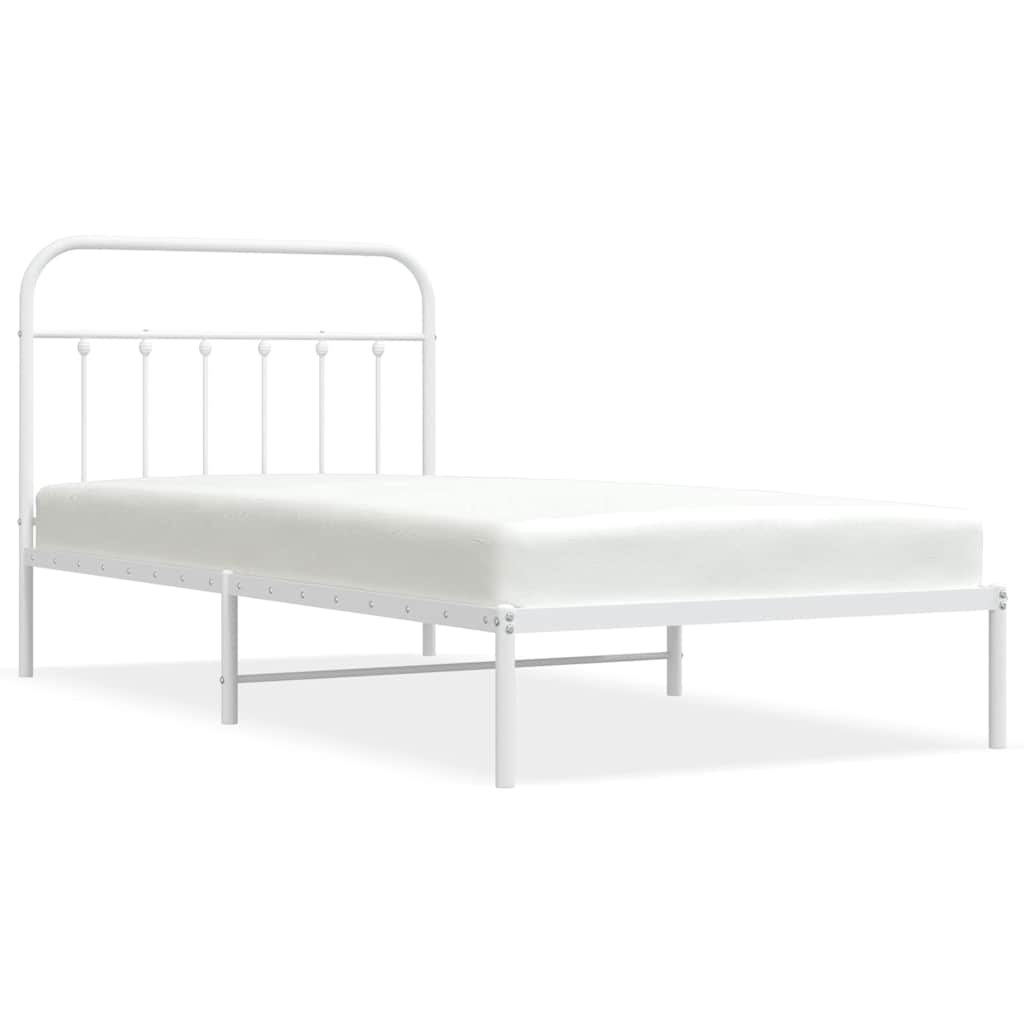 Bed Frame | White | Powder-Coated Steel | Single | Bed Frame