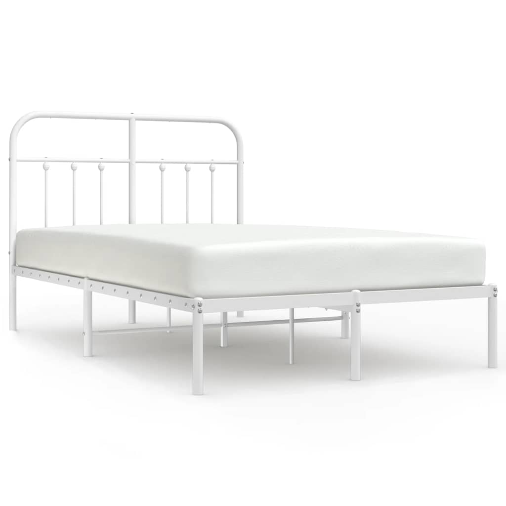 Bed Frame | White | Powder-Coated Steel | Small Double | Bed Frame