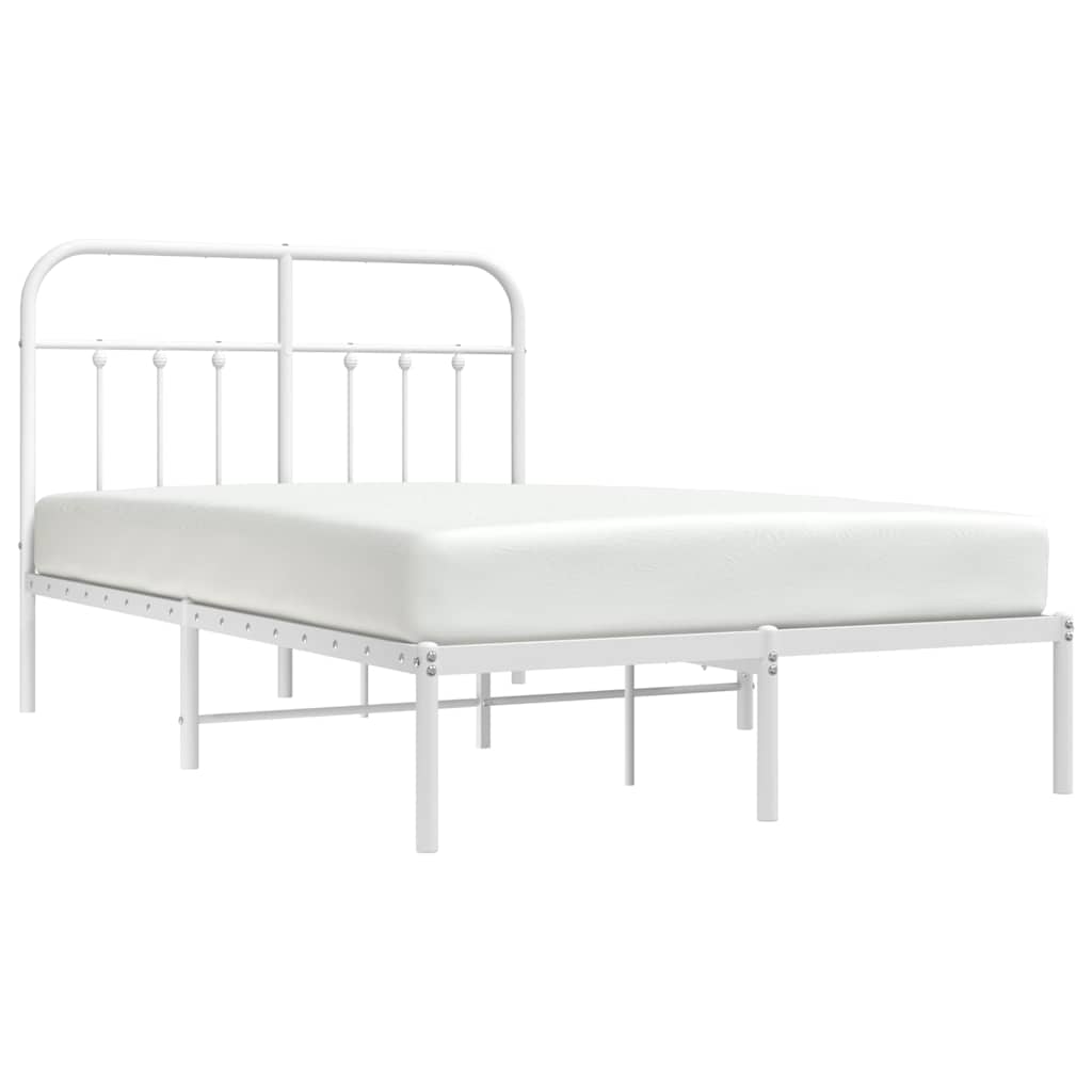 Bed Frame | White | Powder-Coated Steel | Small Double | Bed Frame