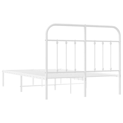 Bed Frame | White | Powder-Coated Steel | Double | Bed Frame