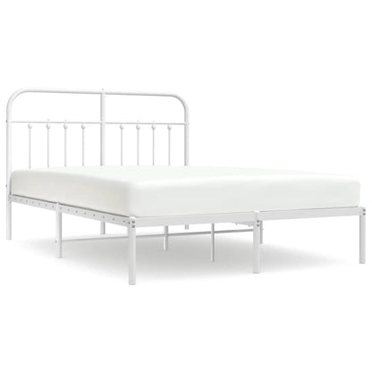 Bed Frame | White | Steel | Double | Bed Frame | Rectangular | Durable