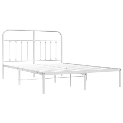 Bed Frame | White | Steel | Double | Bed Frame | Rectangular | Durable