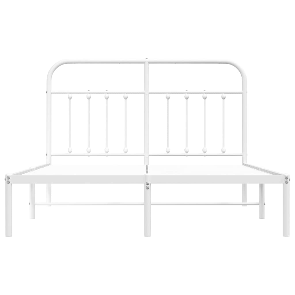 Bed Frame | White | Steel | Double | Bed Frame | Rectangular | Durable