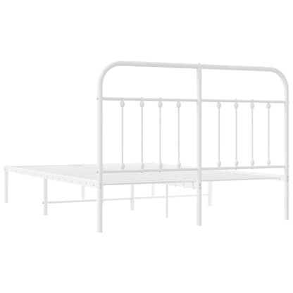Bed Frame | White | Steel | Double | Bed Frame | Rectangular | Durable