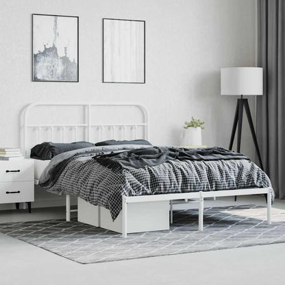Bed Frame | White | Steel | 140x190cm | Bed Frame | Rectangular