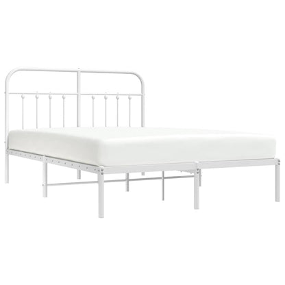 Bed Frame | White | Steel | 140x190cm | Bed Frame | Rectangular