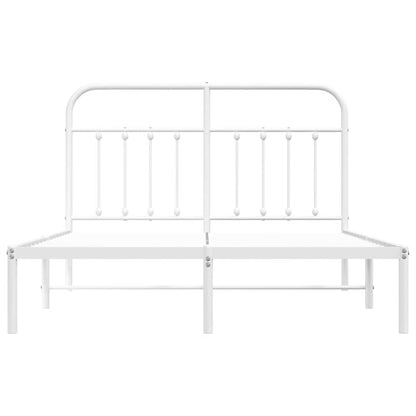Bed Frame | White | Steel | 140x190cm | Bed Frame | Rectangular