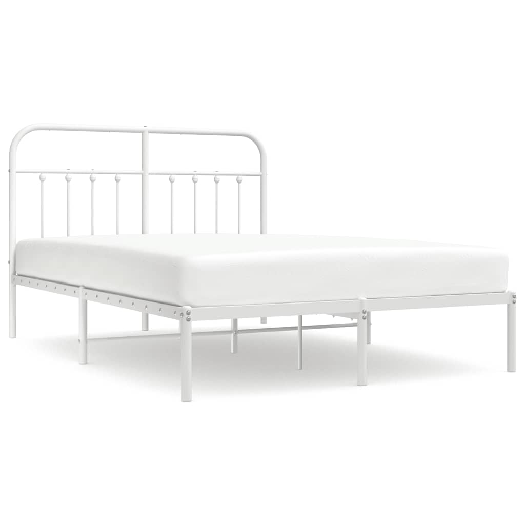 Bed Frame | White | Steel | Double Size | Bed Frame | Rectangular