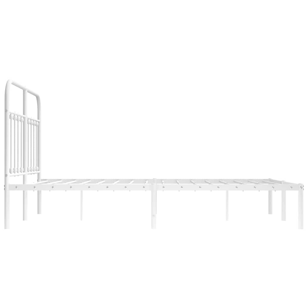Bed Frame | White | Steel | Double Size | Bed Frame | Rectangular